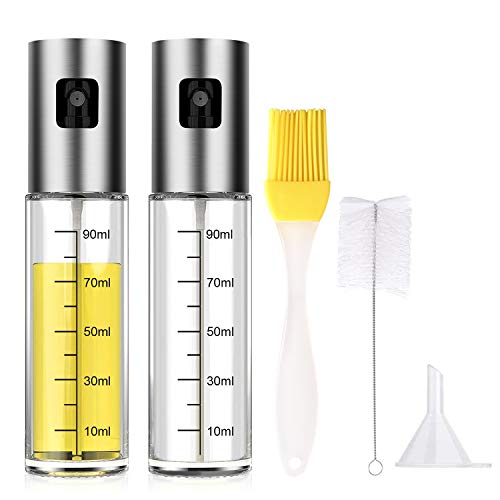 Pulverizador Aceite Cocina Aceitera Spray Pulverizador Spray Aceite Aceitera Spray Dispensador Aceite Dispensador de Aceite Dosificador Aceite en Spray para Cocinar（2 Piezas）