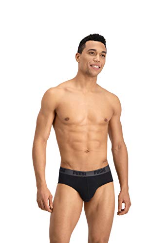 Puma Basic Brief 2P - Calzoncillos para hombre, color negro, talla M