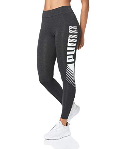 PUMA ESS+ Graphic Leggings Mujer, Dark Gray Heather, M