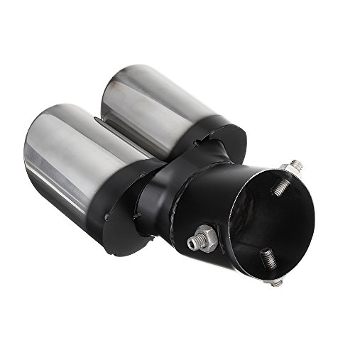 Puntas De Ajuste De Escape De Cola Doble Cromada,acero Inoxidable,tubo De Escape De 3 Tornillos, Para Puertos De Escape Rectos Por Debajo De 1.6 De Desplazamiento