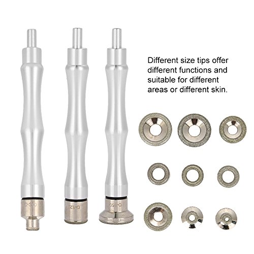 Puntas de diamante, puntas de diamante de repuesto con juego de filtros de manija de acero inoxidable para el cuidado facial de la piel.