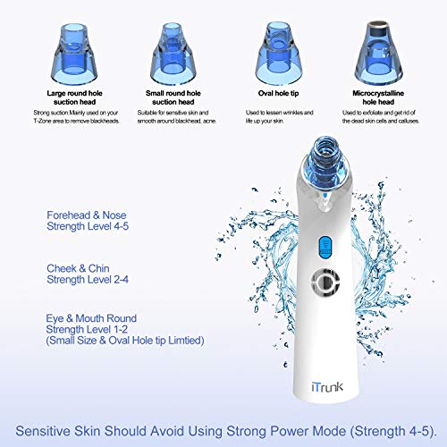 Puntos Negros Limpiador,Limpiador de Poros para comedones extractor puntos negros con 4 Sondas Multifuncionales,Aspirador Facial Recargable con Pantalla LED(Blanco)
