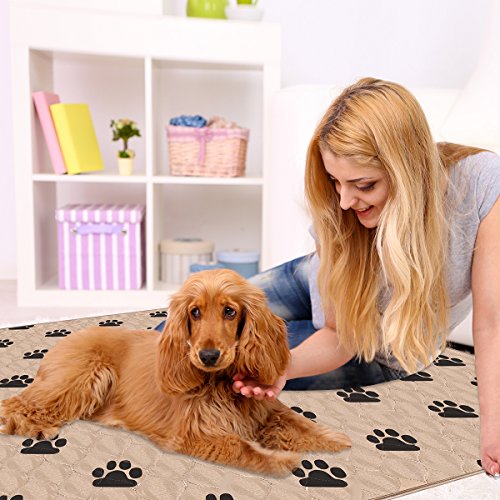 PUPOUSE Empapadores para Entrenar A Cachorros - 2 PCS Súper Absorción Lavable en la Lavadora Reutilizable Impermeable, Pañales Perro Empapadores de Entrenamiento, 80 X 90 CM, marrón