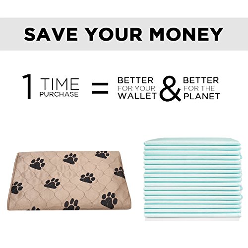 PUPOUSE Empapadores para Entrenar A Cachorros - 2 PCS Súper Absorción Lavable en la Lavadora Reutilizable Impermeable, Pañales Perro Empapadores de Entrenamiento, 80 X 90 CM, marrón