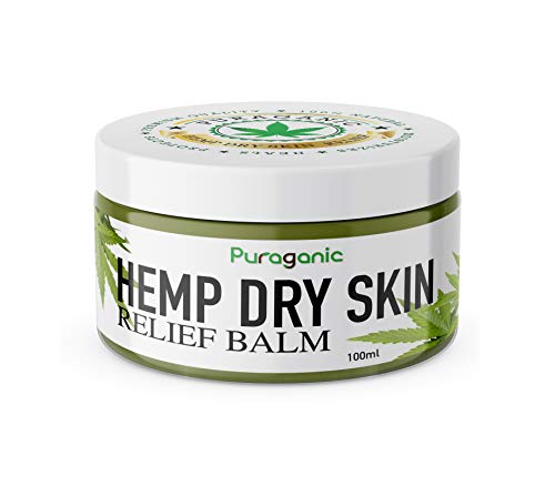 Puraganic Bálsamo de Cáñamo Para la Piel Seca | Biológico, con Extractos Naturales Para Pieles Irritadas, Psoriasis e Eczema, Calmante, Para la Picazón, Reduce Cicatrices y Estrías, Antienvejecimiento