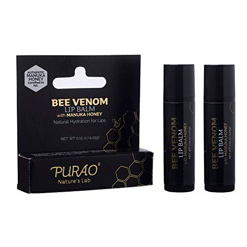 PURAO VENENO DE LA ABEJA DE MIEL BÁLSAMO LABIAL PALO 4.25G VENENO x 2 Paquete doble
