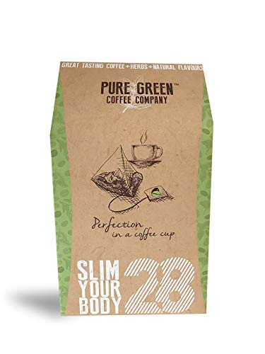 Pure Green Skinny Coffee - Programa de detoxificación-28 días. Ayuda con pérdida de peso y quema de grasa. Supresor natural de apetito. Resultados visibles rápidos. Bebida energética antes de entrenar