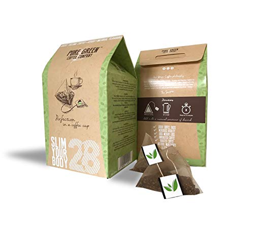 Pure Green Skinny Coffee - Programa de detoxificación-28 días. Ayuda con pérdida de peso y quema de grasa. Supresor natural de apetito. Resultados visibles rápidos. Bebida energética antes de entrenar