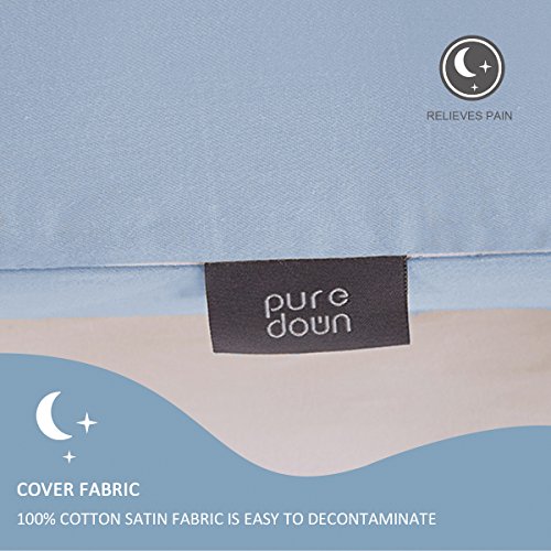 puredown® Almohada Embarazada en Forma de U Almohadas de Maternidad Cuerpo Completo - Almohada Azul U con Cremallera