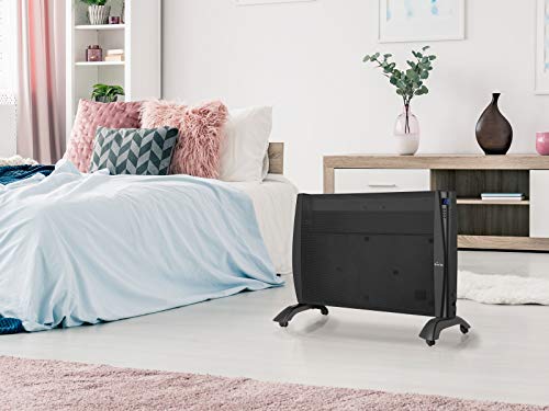 PURLINE RMD 2000 B Radiador de mica digital programable de 2000W con ruedas de color negro