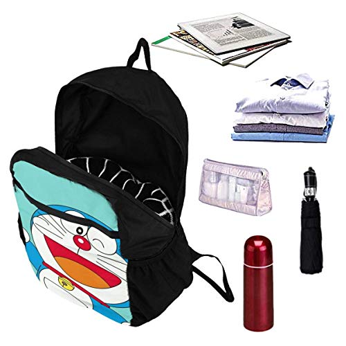 Púrpura Bob Esponja Plegable Mochila De Viaje Cremallera Bolsa De La Escuela De Viaje Daypack Hombres Mujeres Adolescentes Universidad Estudiante Regalo Doraemon feliz talla única