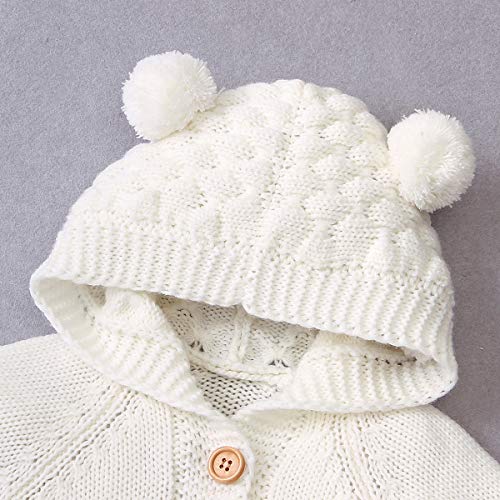 puseky bebé recién Nacido niña Mono de Punto con Capucha Mono Mono de una Pieza Ropa de Abrigo