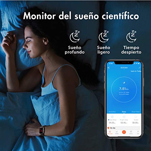 PUTARE Smartwatch, Relojes Inteligentes Impermeable IP68 para Mujer Hombre niños, Reloj de Fitness con Monitor de Frecuencia Cardíaca/Sueño/Calorías/Pasos, Pantalla Inteligente de 1.3"para iOS Android