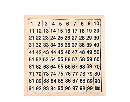 Puzzle matemático de Natureich Montessori Juguete de madera para aprender a contar, con campos numéricos y números, colorido / natural