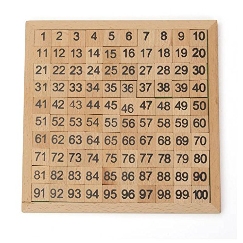 Puzzle matemático de Natureich Montessori Juguete de madera para aprender a contar, con campos numéricos y números, colorido / natural