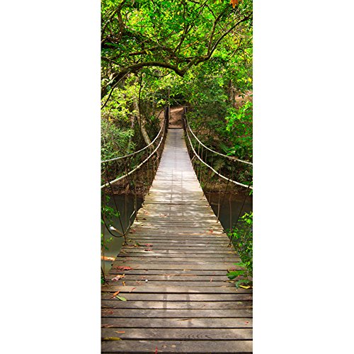 PVC Adhesivo Fotográfico Pegatina 77X200cm Vinilos Decorativos para Puerta Pared Cocina Sala de Baño (Puente colgante)