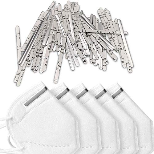 Q-WOOFF 50 Tiras De Aluminio para Puente De Nariz, Hilo De Aluminio para Mascarilla Nasal, Accesorios De Bricolaje para Manualidades De Costura, Accesorios Faciales