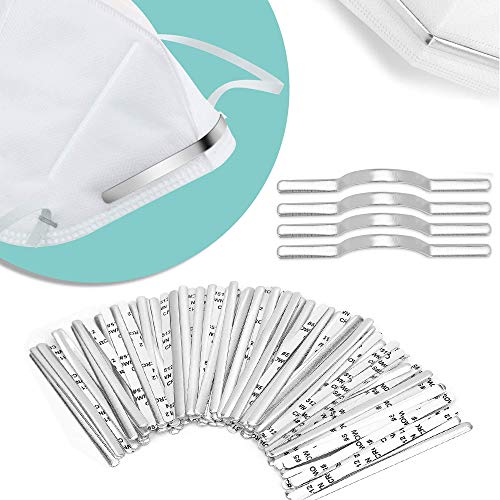 Q-WOOFF 50 Tiras De Aluminio para Puente De Nariz, Hilo De Aluminio para Mascarilla Nasal, Accesorios De Bricolaje para Manualidades De Costura, Accesorios Faciales