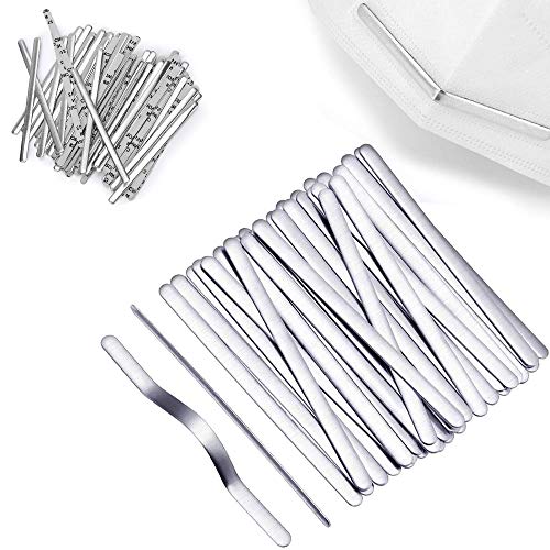 Q-WOOFF 50 Tiras De Aluminio para Puente De Nariz, Hilo De Aluminio para Mascarilla Nasal, Accesorios De Bricolaje para Manualidades De Costura, Accesorios Faciales