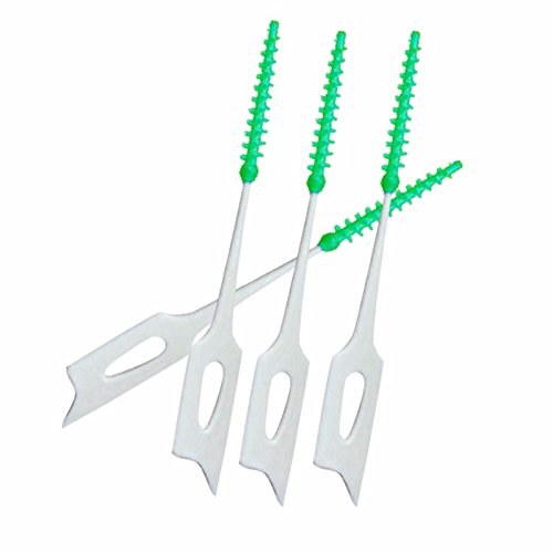 Q4 Cepillos Interdentales; Varillas De Hilo Dental Y Silicón Cónico para Remover La Placa Paquete De 20