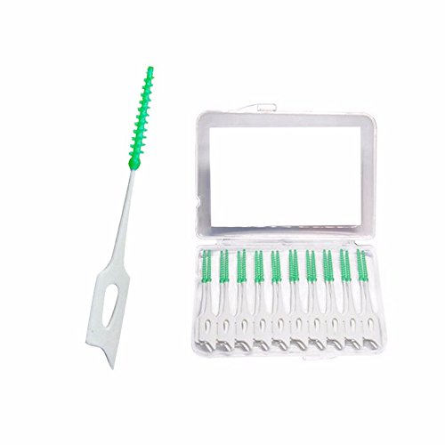 Q4 Cepillos Interdentales; Varillas De Hilo Dental Y Silicón Cónico para Remover La Placa Paquete De 20