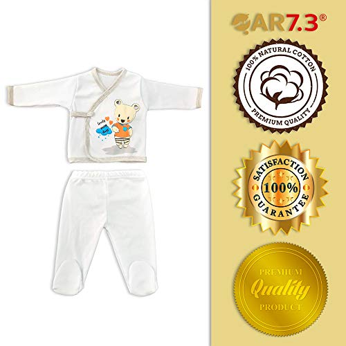 QAR7.3 Ropa Bebe Recien Nacido - 5 Piezas, Unisex, 0-3 Meses, Talla 56 - Blanco