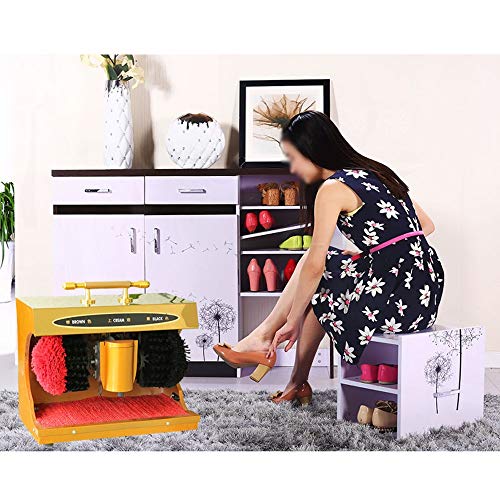 QFFL Máquina limpiabotas automático Pulidor Eléctrico de Zapatos, Máquina de Pulido Y Abrillantador Mecánico para El Pulido de Zapatos Por Inducción Automática Cepillo Eléctrico para Zapatos con Inter