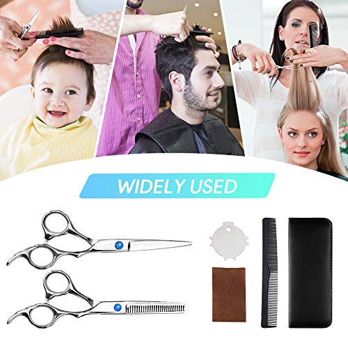 Qhui Tijeras Peluqueria Profesional, 4CR Acero Inoxidable de Primera Calidad Tijeras Cortar Pelo Para Salón, Barberos o Uso en el Hogar, Ligero y Agudo