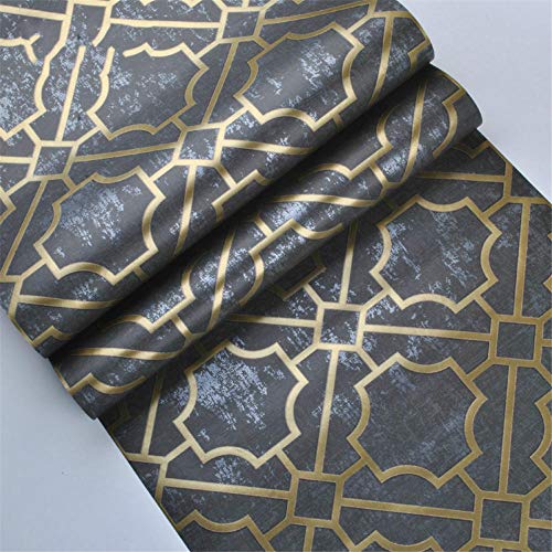 qin-er-2019 Wall wallpaper Halloween Vinilo Papel Pintado Papel Tapiz Rollo Papel Enrejado Moderno Gris Oscuro Papel Pintado geométrico Rollo Negro Papel de Pared