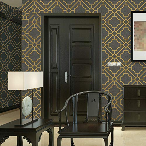 qin-er-2019 Wall wallpaper Halloween Vinilo Papel Pintado Papel Tapiz Rollo Papel Enrejado Moderno Gris Oscuro Papel Pintado geométrico Rollo Negro Papel de Pared