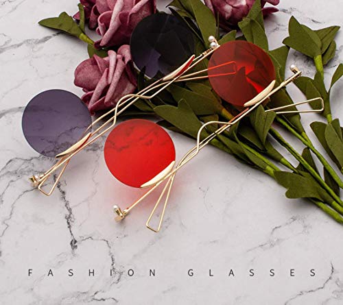 QINGZHOU Gafas De Sol,Tendencia De La Moda Gafas De Sol Graduadas De Película Oceánica Gafas De Nariz Redonda, Marco De Oro Diafragma De Mercurio C6