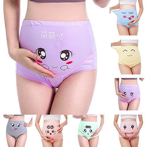 QinMM 7 pcs/Set Braguita de premamá para Embarazada,Bragas Dormir Mujer Soporte Abdominal, Faja de Maternidad Ropa Interior Seamless (XXL)