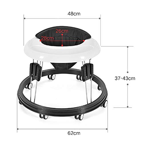 QinnLiuu Andadores Ajustables para Bebés con Bandeja Easy Clean, Andador Universal con Ruedas, Andador Plegable Antivuelco para Niñas Niños De 6 A 18 Meses De Edad