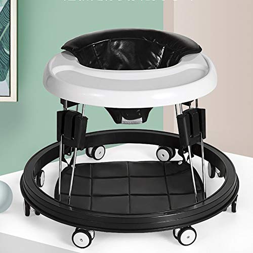 QinnLiuu Andadores Ajustables para Bebés con Bandeja Easy Clean, Andador Universal con Ruedas, Andador Plegable Antivuelco para Niñas Niños De 6 A 18 Meses De Edad