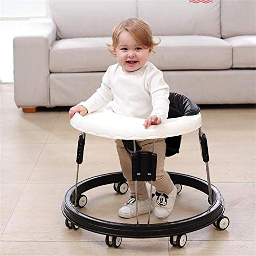 QinnLiuu Andadores Ajustables para Bebés con Bandeja Easy Clean, Andador Universal con Ruedas, Andador Plegable Antivuelco para Niñas Niños De 6 A 18 Meses De Edad
