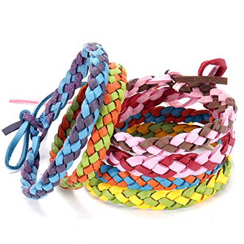 Qisiewell - Pulsera antimosquitos (15 Unidades, protección Natural contra Insectos, no tóxica, Apta para niños, para Interiores y Exteriores), Color Negro, Rojo, Amarillo y Multicolor