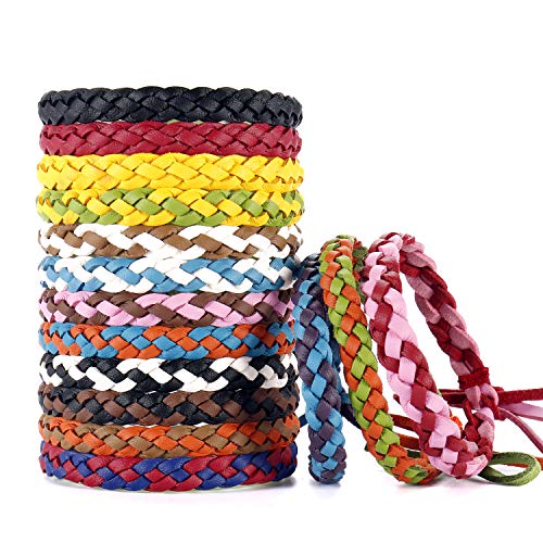 Qisiewell - Pulsera antimosquitos (15 Unidades, protección Natural contra Insectos, no tóxica, Apta para niños, para Interiores y Exteriores), Color Negro, Rojo, Amarillo y Multicolor
