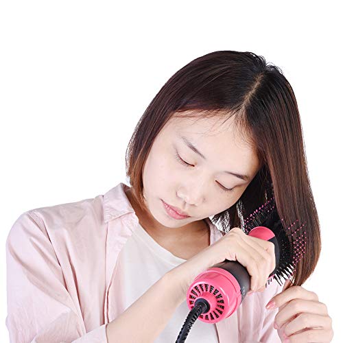 Qiterr Cepillo Secador de Pelo, Anión Peine Giratorio Infrarrojo Peine Rizado Alisado Cepillo Masajeador