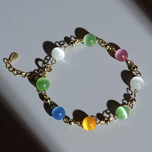 QKL CláSico Caramelo Opal Amarillo Pelo Cristal Cristal Pulsera Mujeres Transferir Pulsera De La Suerte