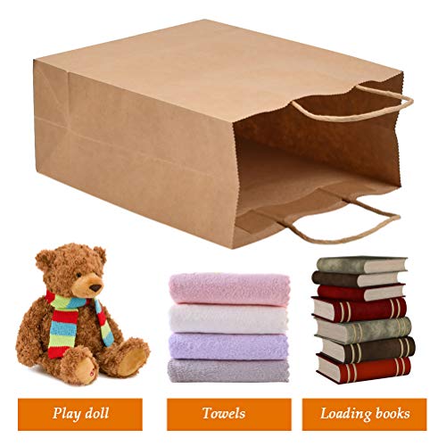 QLOUNI 20pcs Bolsas de Papel Kraft de Regalo para Envolver Pan Galletas, Té, Café,Aperitivos y Dulces de Panadería Ideal para Bolsas de Fiesta, Decoración de Pascua 27x11x21cm (Blanco)