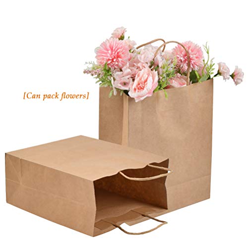 QLOUNI 20pcs Bolsas de Papel Kraft de Regalo para Envolver Pan Galletas, Té, Café,Aperitivos y Dulces de Panadería Ideal para Bolsas de Fiesta, Decoración de Pascua 27x11x21cm (Blanco)
