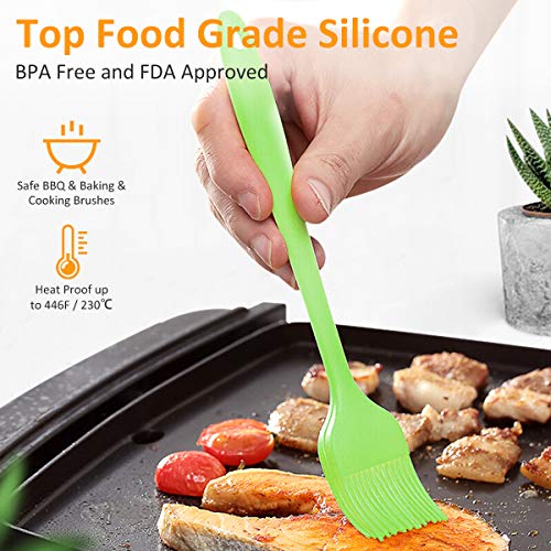 Qomolo Barbacoa Cepillo y 2pcs Cepillos de Silicona para Barbacoas, 3 En 1 BBQ Grill Cepillo y Pinceles de repostería para Barbacoas Al Aire Libre, Jardín, Camping y De Sobremesa