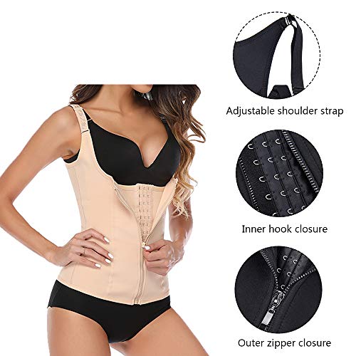 QQA Mujer Debajo del Busto Corsé Pérdida de Peso Barriguita Controlar Chaleco Rutina de Ejercicio Escultor de Cuerpo Barriguita Quemador de Grasa,XL