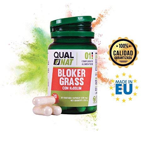 Quemagrasas potente para adelgazar | Fat-Burner | Quemador de Grasas Natural Para Hombres y Mujeres | Pérdida de Peso | Termogénico Adelgazante | Blokergrass - 30 cápsulas- Qualnat