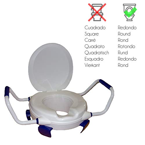 Queraltó - Elevador de Inodoro con Reposabrazos y Tapa, 11 cm