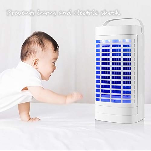 Queta Lámpara Antimosquitos, LED UV Lámpara Repelente de Mosquitos, 5W Lámpara Eléctrica Trampa contra Plagas e Insectos, Lámpara Interior de Noche de Bajo Decibel