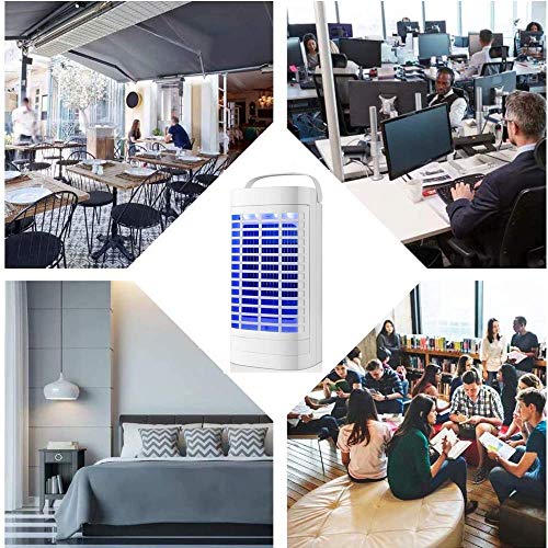 Queta Lámpara Antimosquitos, LED UV Lámpara Repelente de Mosquitos, 5W Lámpara Eléctrica Trampa contra Plagas e Insectos, Lámpara Interior de Noche de Bajo Decibel