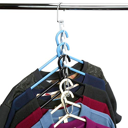 Queta Perchas para Ropa Perchas para Abrigos, Percha Mágica Metal Ropa Organizador Perchas de Acero Inoxidable para Colgar la Ropa, Ideal para Ahorrar Espacio (Juego de 6)