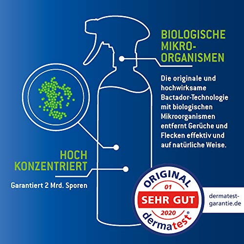 Quiko bactador Spray 750 ml | Eliminador de olores y – Quitamanchas | biológico gischer Limpiador | Uso fertige Solución