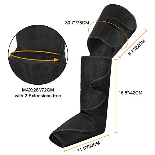 QUINEAR Masajeador de Pies y piernas presoterapia, masaje piernas cansadas Compresión de Aire para muslos Becerros y Pies Útil para varices, juanete, drenaje linfatico Circulación y Relajación